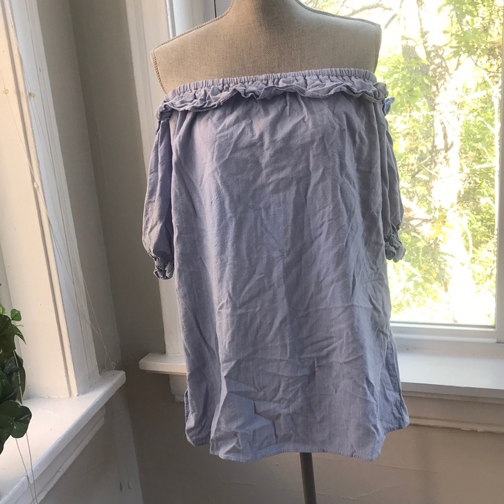 Lulu’s off the shoulder strapless ruffle dress